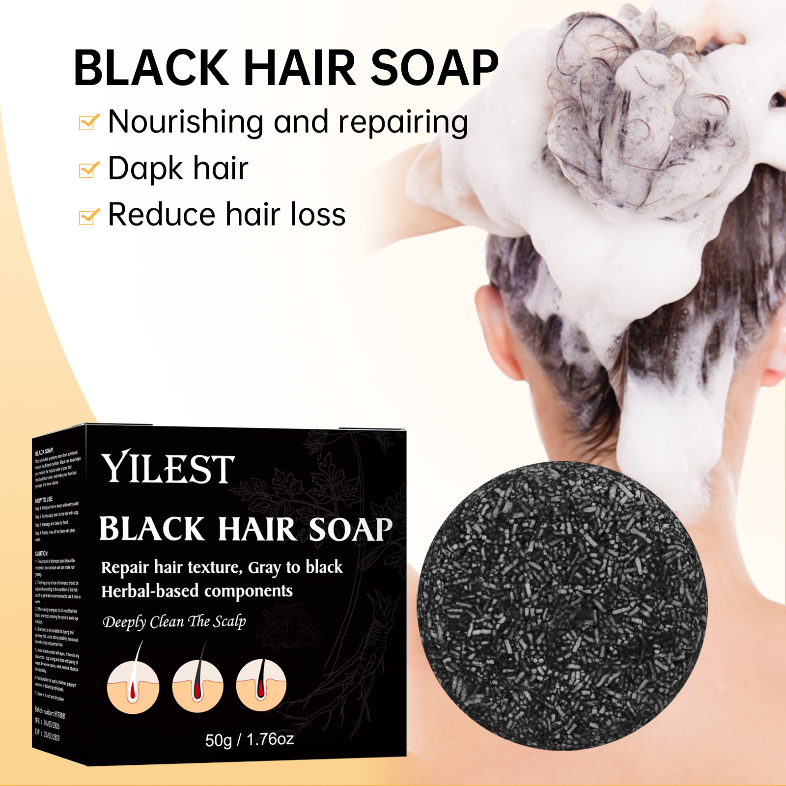 Natural Herbal Hair Soap 50g,  - đánh giá và giá Hair Care Natural Ingredients